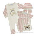 individuality design healthy fabric red stripe funny bear pattern 5 piece sale baby clothes